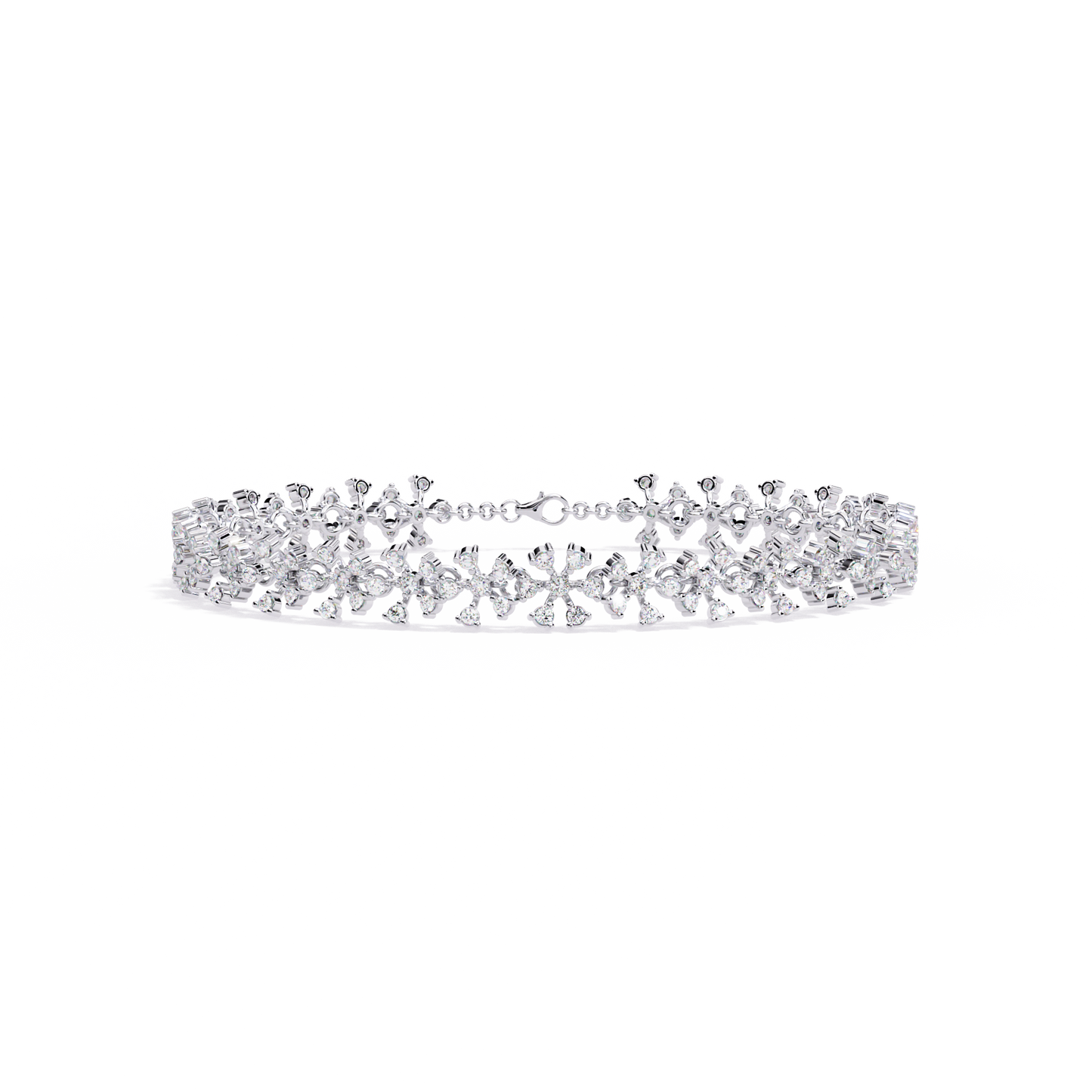 "Stardust Bloom" Diamond & Gold Cluster Bracelet- 1.59 Ct