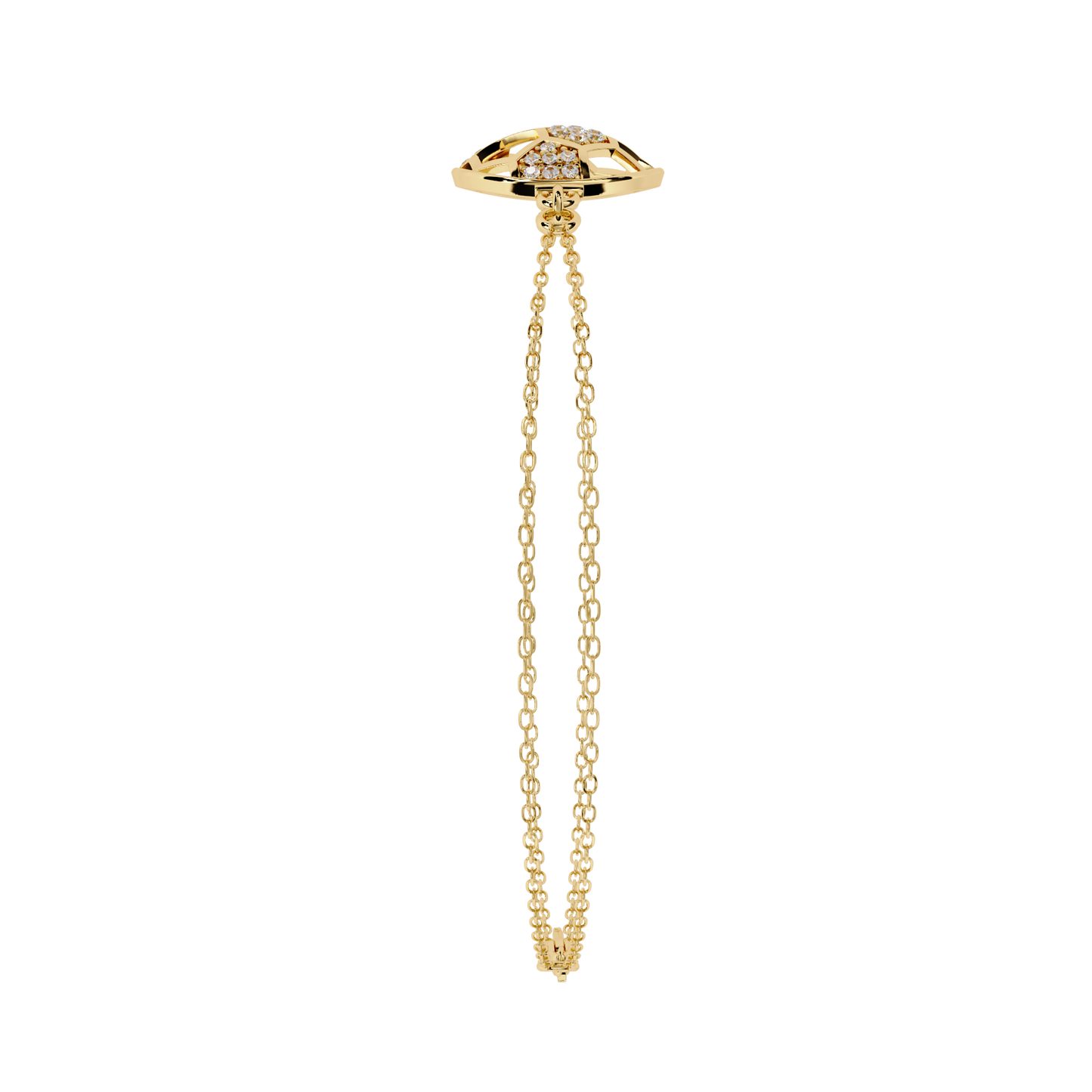 Diamond Football Charm Bracelet - Sterling In Gold - 0.20 Ct