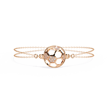 Diamond Football Charm Bracelet - Sterling In Gold - 0.20 Ct