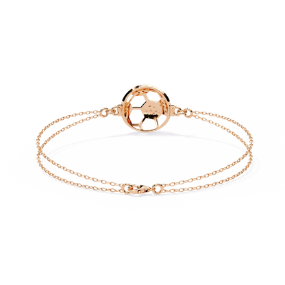 Diamond Football Charm Bracelet - Sterling In Gold - 0.20 Ct