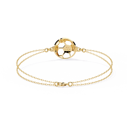 Diamond Football Charm Bracelet - Sterling In Gold - 0.20 Ct