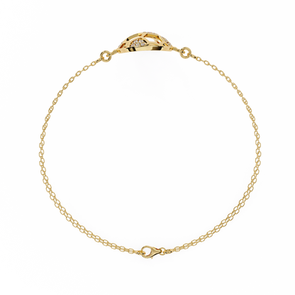 Diamond Football Charm Bracelet - Sterling In Gold - 0.20 Ct