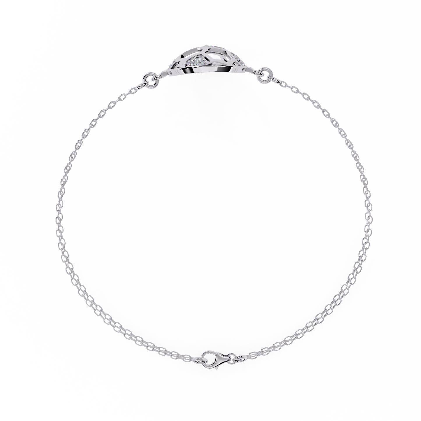Diamond Football Charm Bracelet - Sterling In Gold - 0.20 Ct
