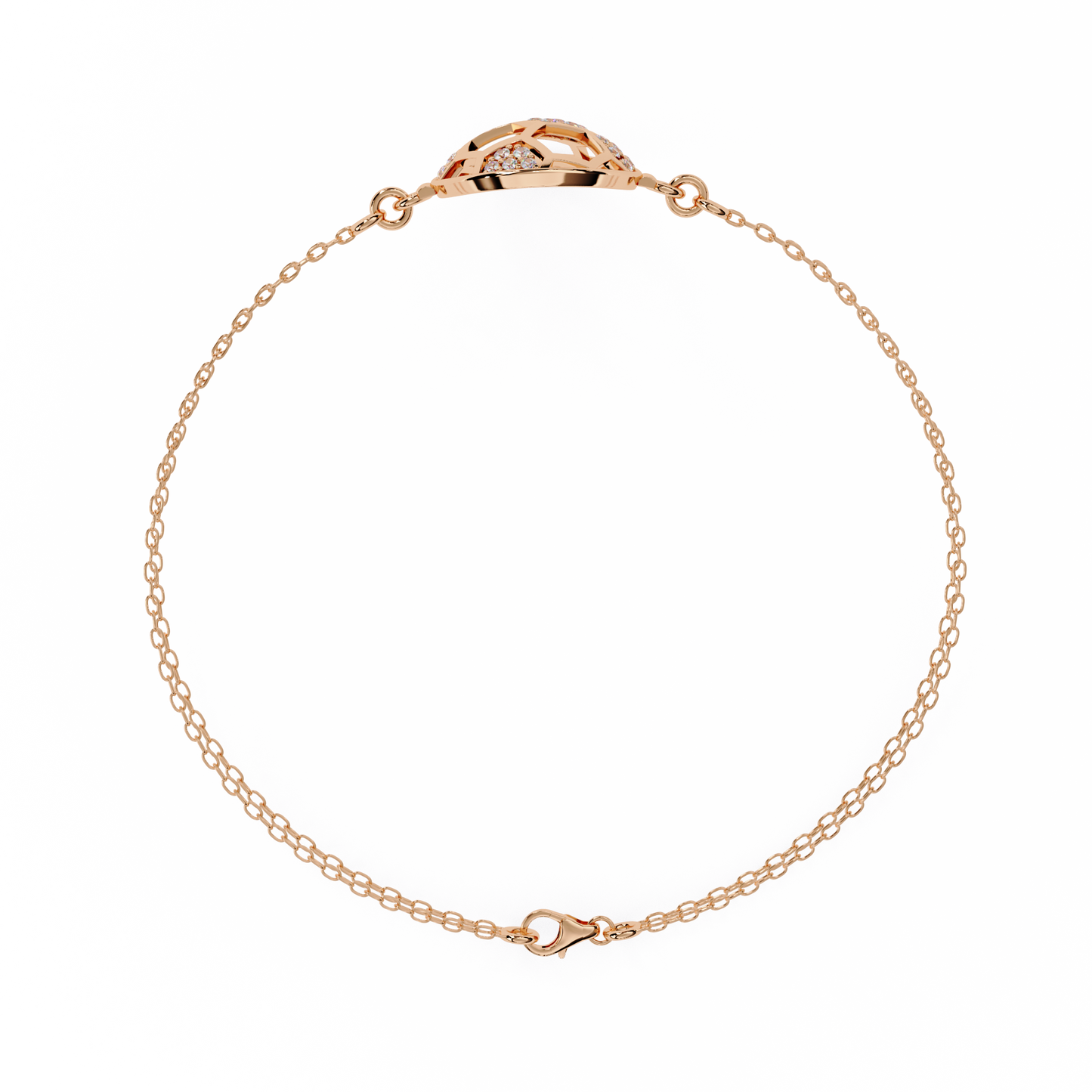 Diamond Football Charm Bracelet - Sterling In Gold - 0.20 Ct