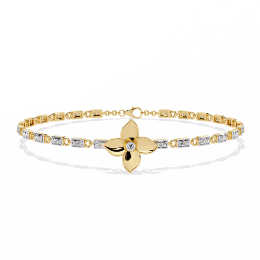 Lumière Bloom Diamond Bracelet in Yellow Gold - 0.41 Ct