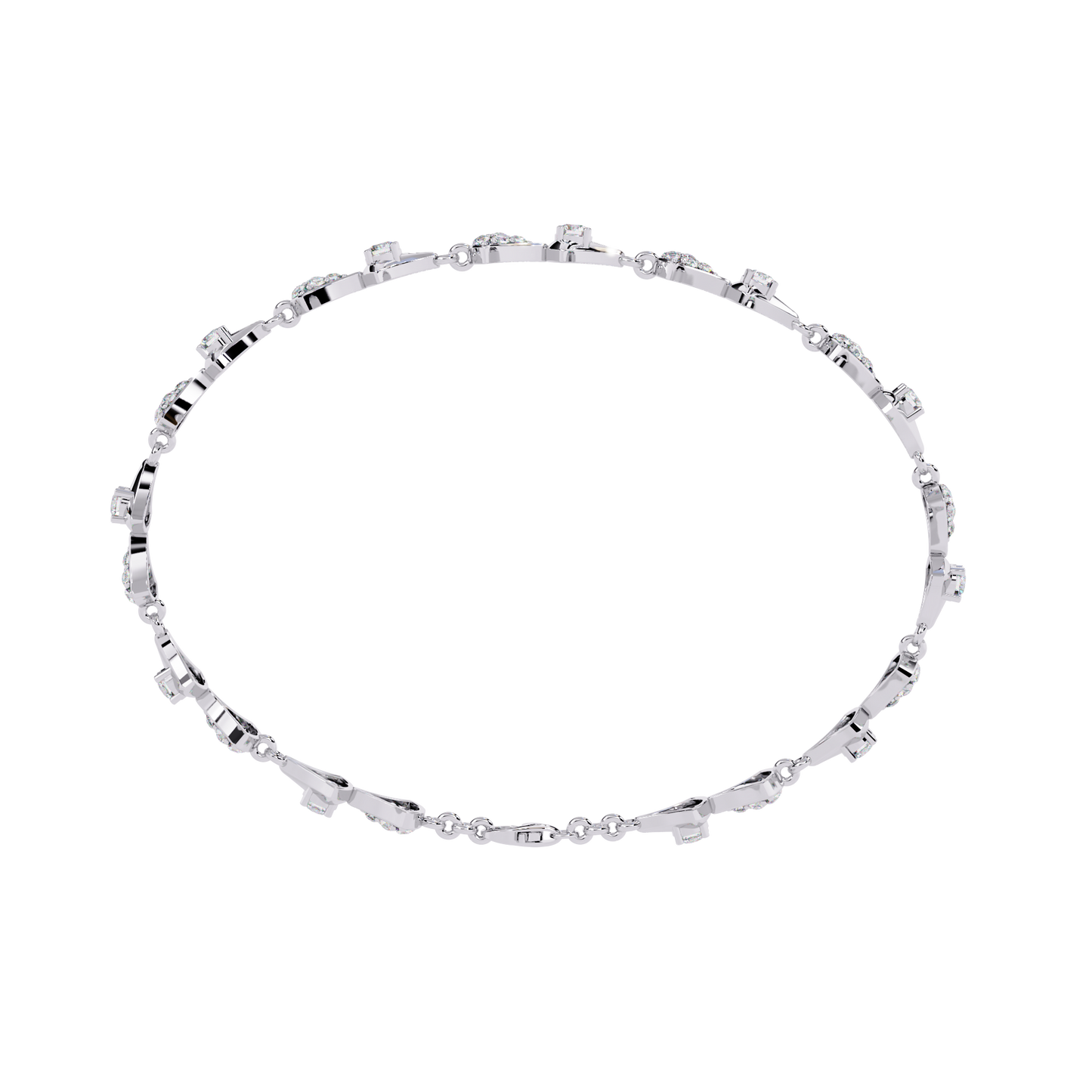 Geometric Diamond & Gold Link Bracelet - 1.26 Ct