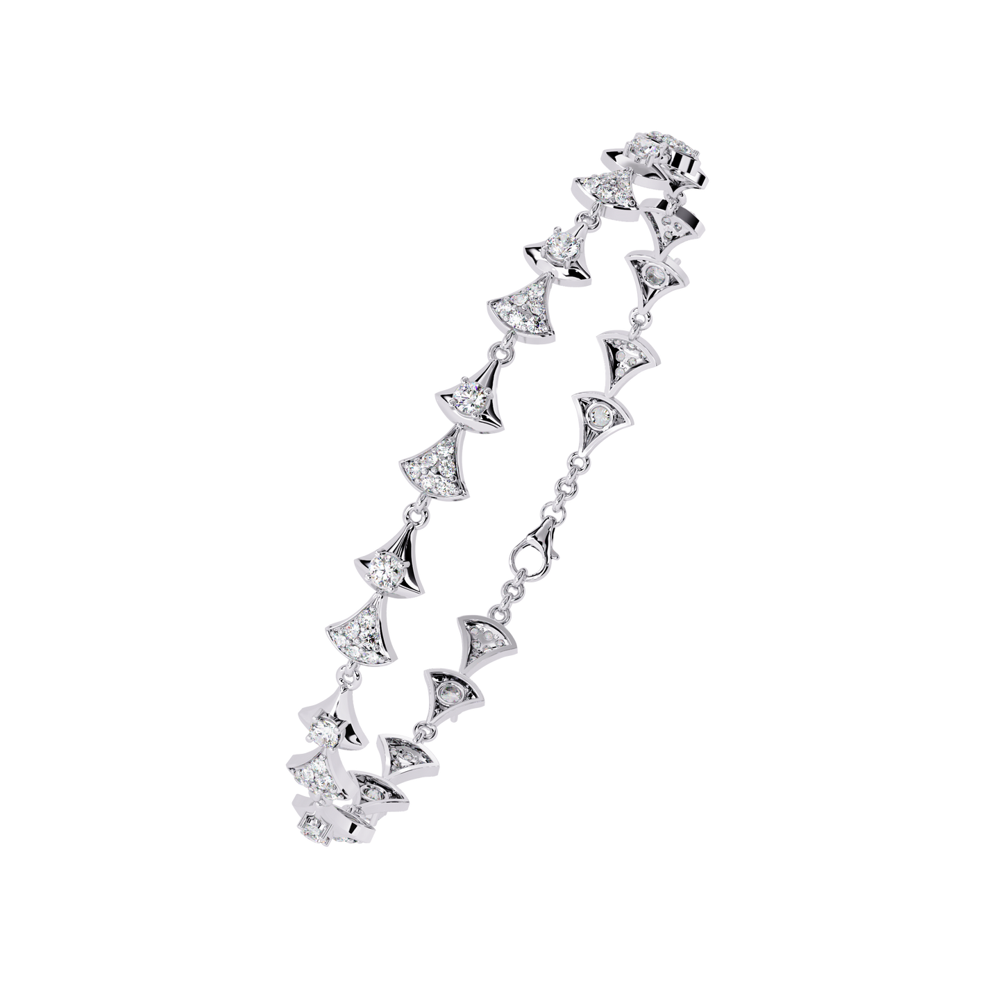 Geometric Diamond & Gold Link Bracelet - 1.26 Ct