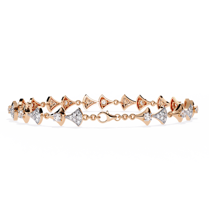 Geometric Diamond & Gold Link Bracelet - 1.26 Ct
