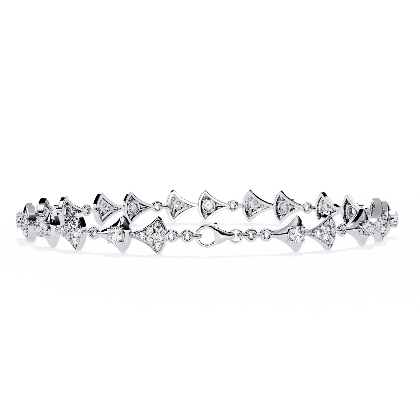 Geometric Diamond & Gold Link Bracelet - 1.26 Ct