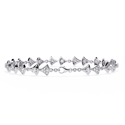 Geometric Diamond & Gold Link Bracelet - 1.26 Ct