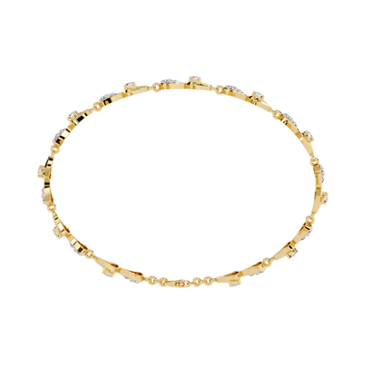 Geometric Diamond & Gold Link Bracelet - 1.26 Ct