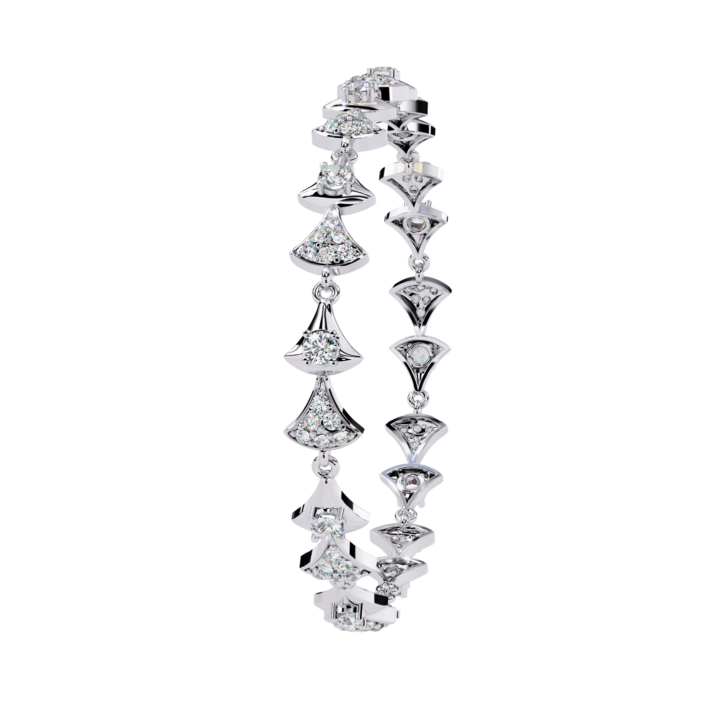 Geometric Diamond & Gold Link Bracelet - 1.26 Ct