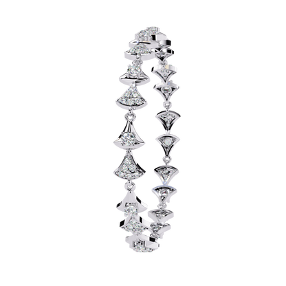 Geometric Diamond & Gold Link Bracelet - 1.26 Ct