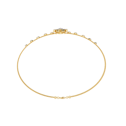 Dainty Floral Diamond Centerpiece Chain Bracelet - 0.46 Ct