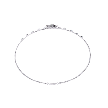 Dainty Floral Diamond Centerpiece Chain Bracelet - 0.46 Ct