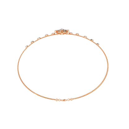 Dainty Floral Diamond Centerpiece Chain Bracelet - 0.46 Ct
