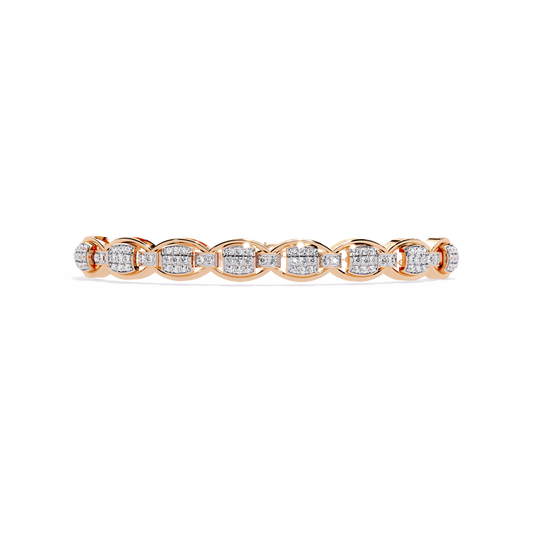 "Enchanted Oval Link Diamond Bracelet in Gold"- 0.84Ct