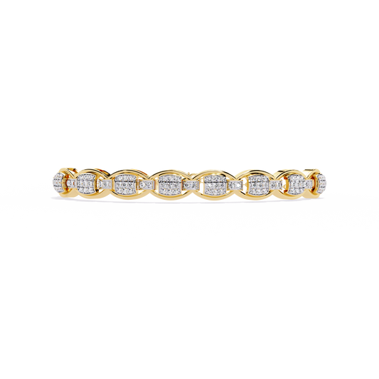 "Enchanted Oval Link Diamond Bracelet in Gold"- 0.84Ct