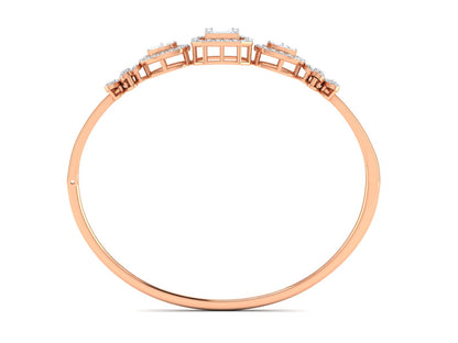 Geometric and Floral Motifs Bracelet In Gold - 1.01 Ct Marquise Cut Diamonds