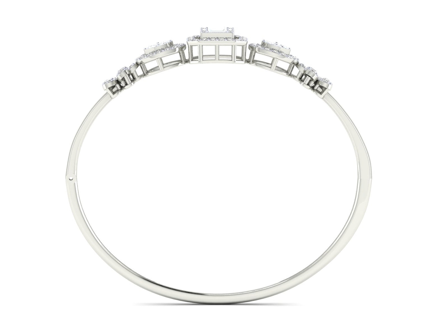 Geometric and Floral Motifs Bracelet In Gold - 1.01 Ct Marquise Cut Diamonds