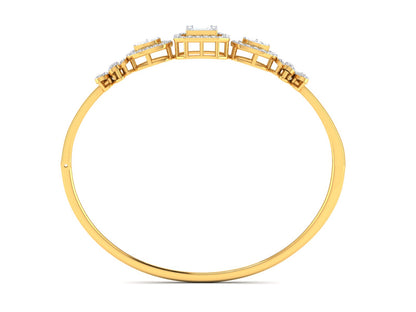 Geometric and Floral Motifs Bracelet In Gold - 1.01 Ct Marquise Cut Diamonds