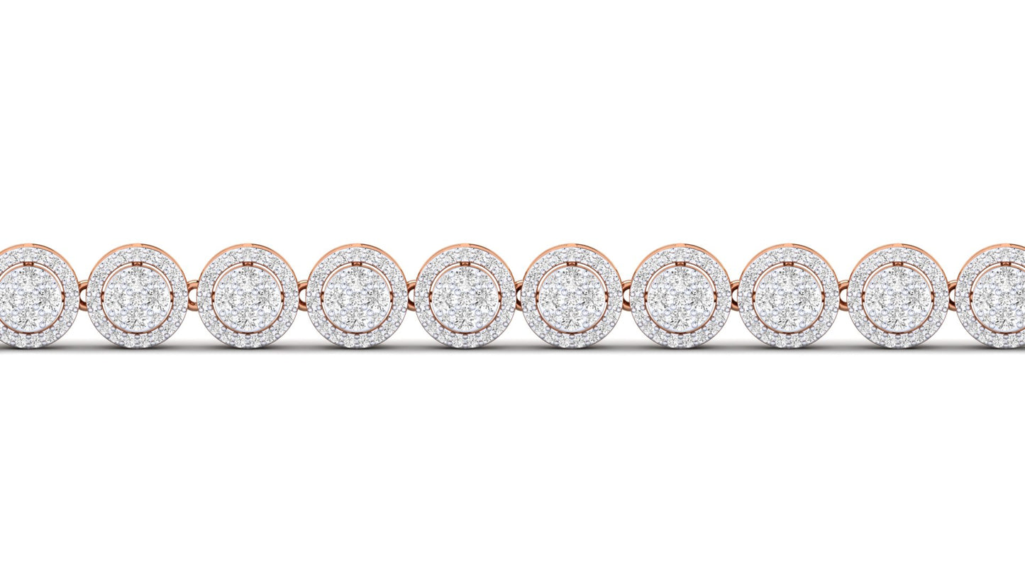 Infinity Glow Diamond Stud bracelet - 4.86 Ct