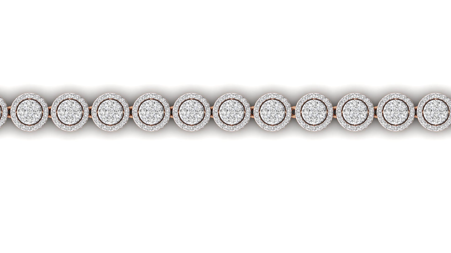 Infinity Glow Diamond Stud bracelet - 4.86 Ct