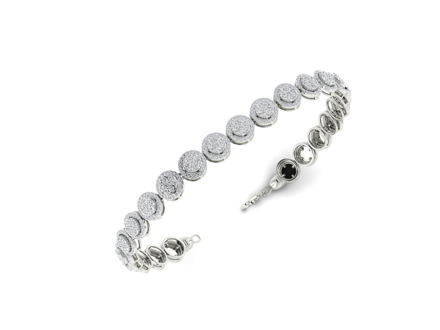Infinity Glow Diamond Stud bracelet - 4.86 Ct