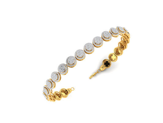 Infinity Glow Diamond Stud bracelet - 4.86 Ct