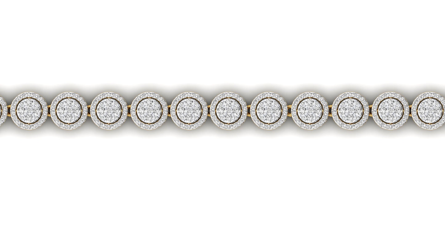 Infinity Glow Diamond Stud bracelet - 4.86 Ct