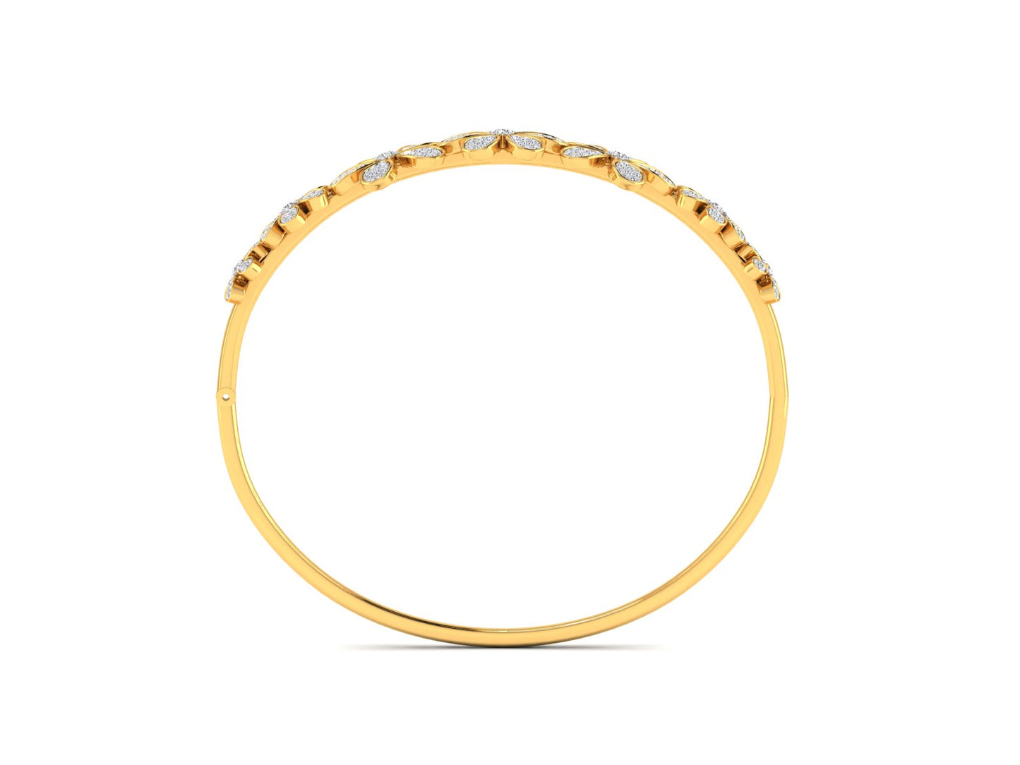 Floral Cluster Diamond Bracelet In Gold- 1.35 Ct