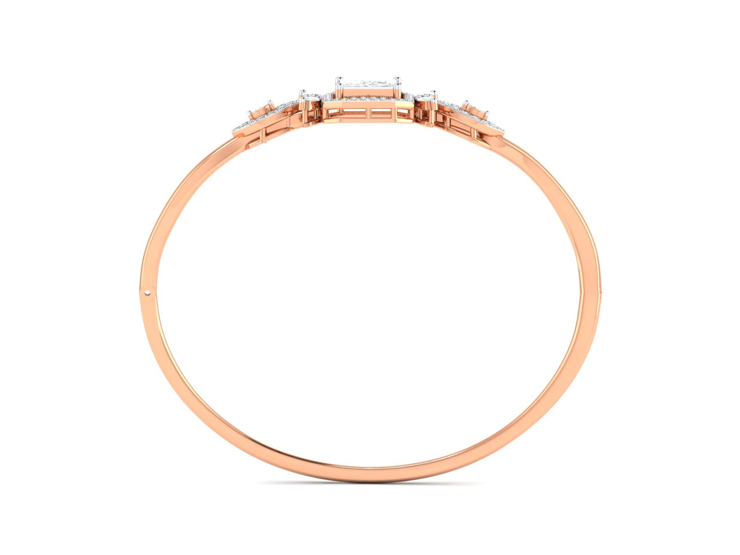 Marquise Accents Bracelet In Rose Gold - 0.90 Ct Princess Cut Diamond