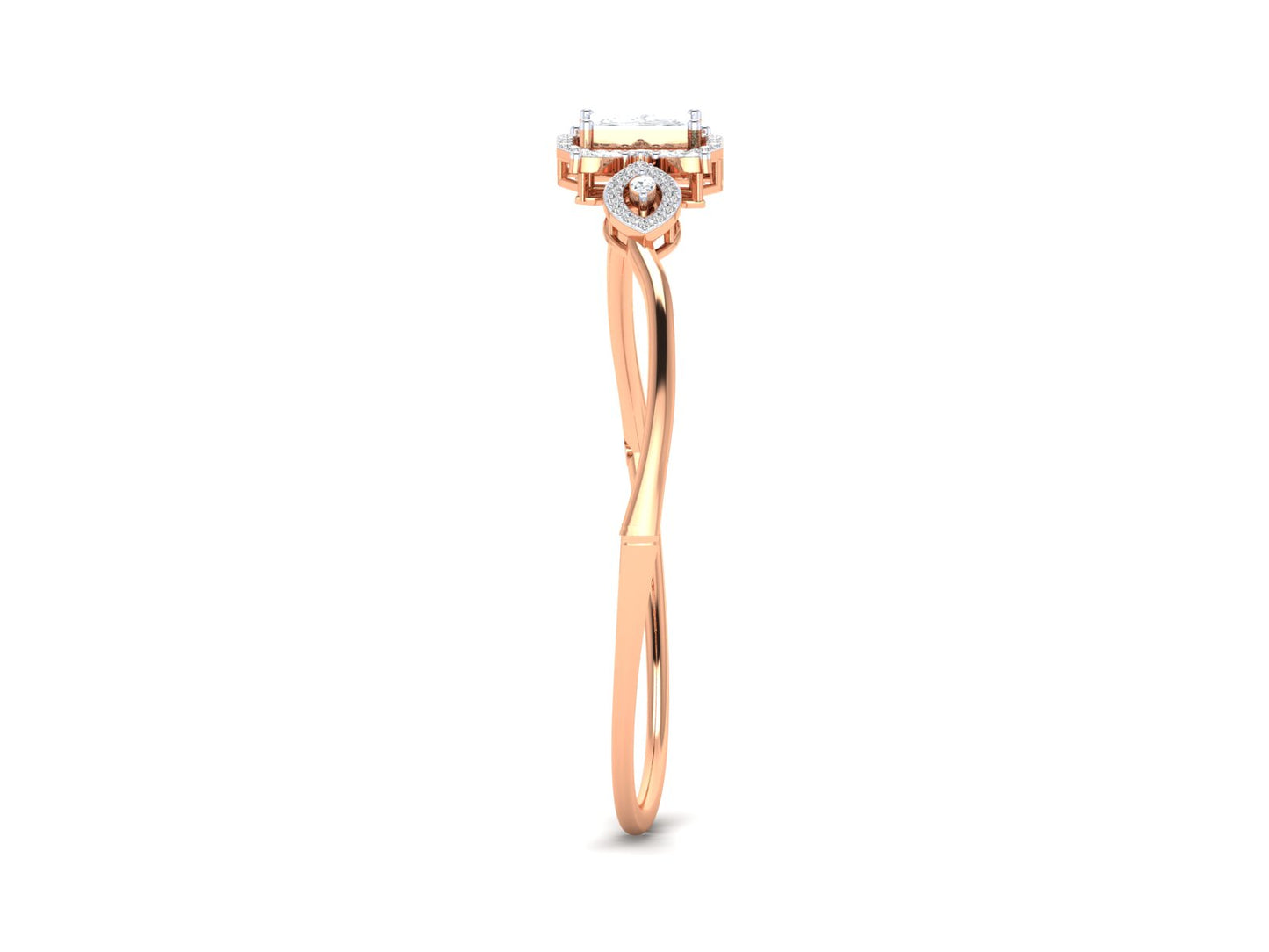 Marquise Accents Bracelet In Rose Gold - 0.90 Ct Princess Cut Diamond