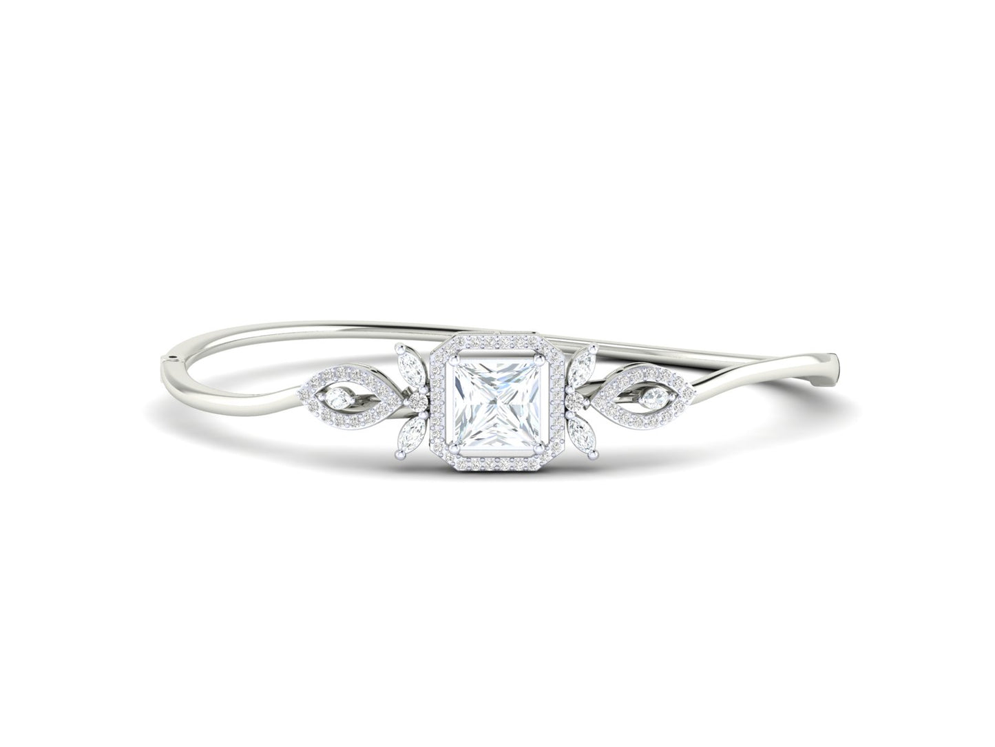 Marquise Accents Bracelet In Rose Gold - 0.90 Ct Princess Cut Diamond