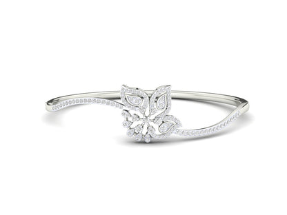Floral Curve Diamond Bracelet - 1.2 Ct
