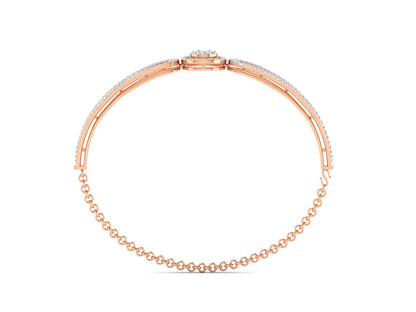 Signature Circular Motif Rose Gold Bracelet - 1.35 Ct Round Cut Diamonds