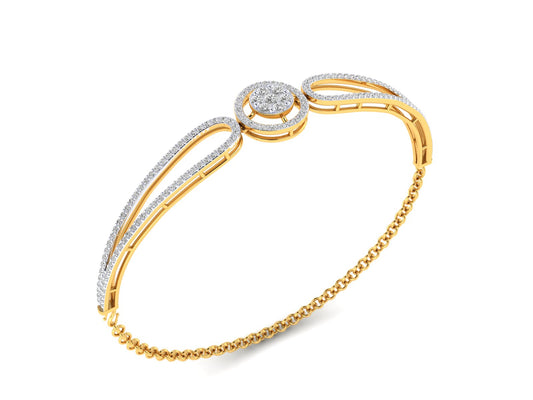 Signature Circular Motif Rose Gold Bracelet - 1.35 Ct Round Cut Diamonds