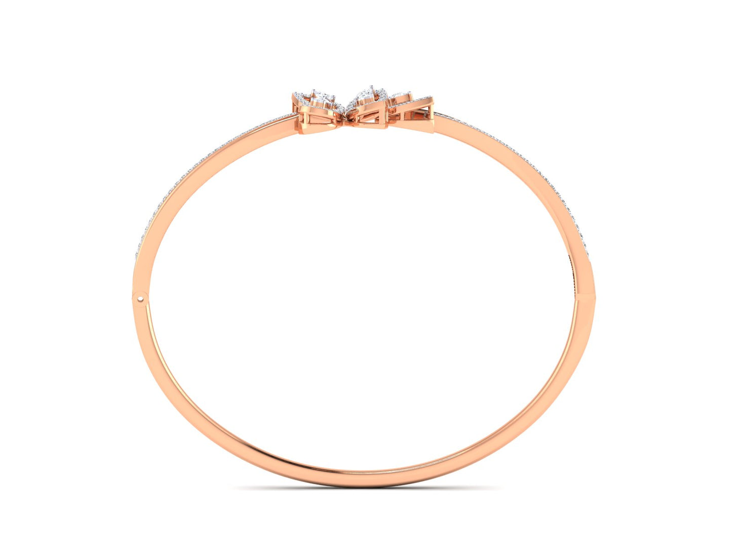 Petals of Light – 0.72 Ct Diamond Flower In Polished Gold Bracelet