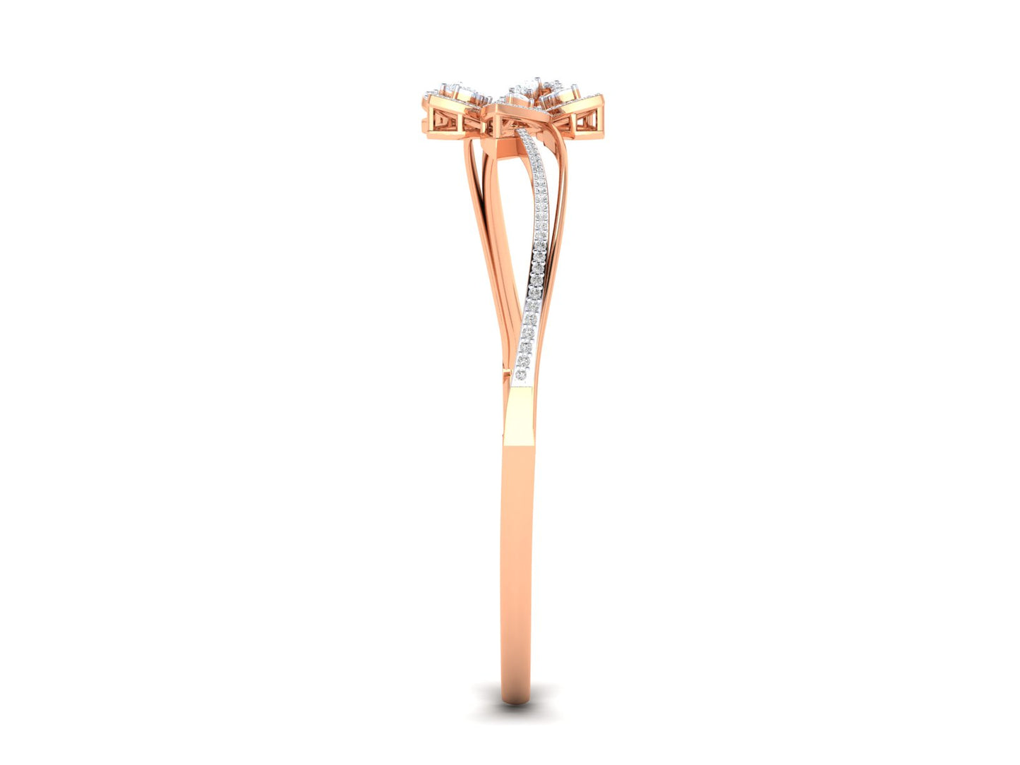 Petals of Light – 0.72 Ct Diamond Flower In Polished Gold Bracelet