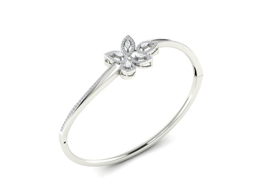 Petals of Light – 0.72 Ct Diamond Flower In Polished Gold Bracelet