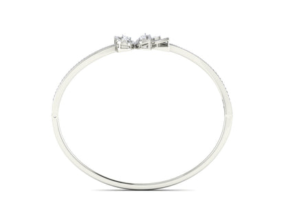 Petals of Light – 0.72 Ct Diamond Flower In Polished Gold Bracelet