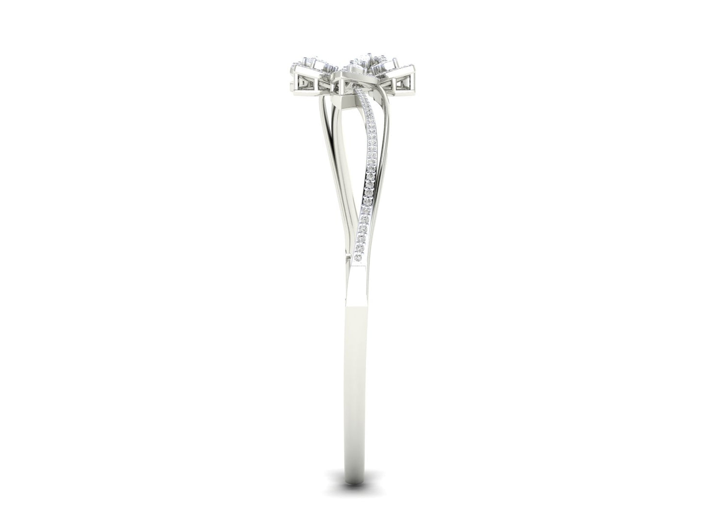 Petals of Light – 0.72 Ct Diamond Flower In Polished Gold Bracelet