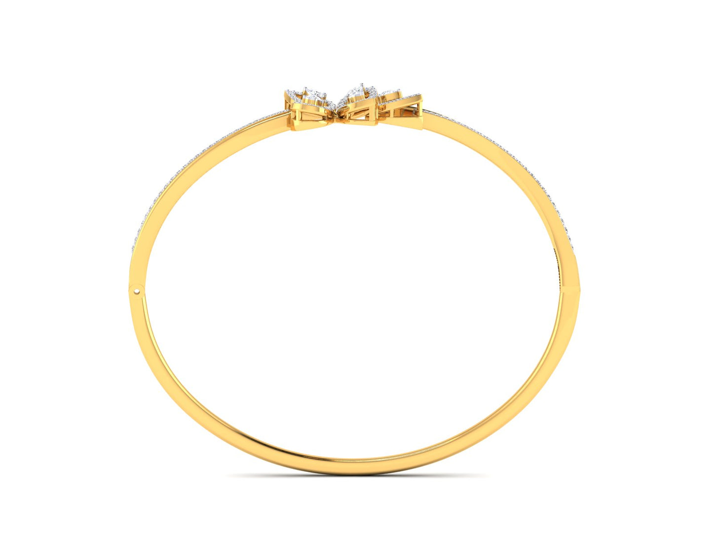 Petals of Light – 0.72 Ct Diamond Flower In Polished Gold Bracelet
