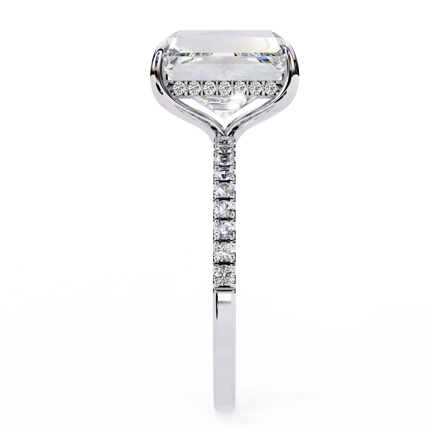 The Empress Emerald-Cut Diamond Engagement Ring In Gold - 2.80 Ct