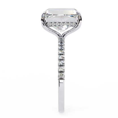 The Empress Emerald-Cut Diamond Engagement Ring In Gold - 2.80 Ct