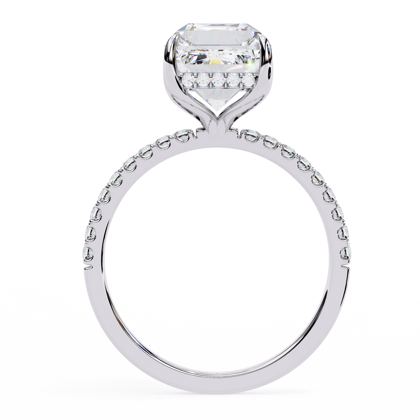 The Empress Emerald-Cut Diamond Engagement Ring In Gold - 2.80 Ct