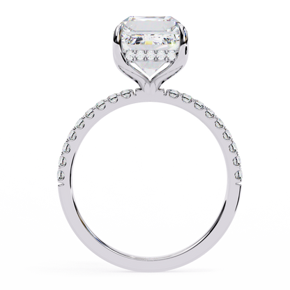 The Empress Emerald-Cut Diamond Engagement Ring In Gold - 2.80 Ct