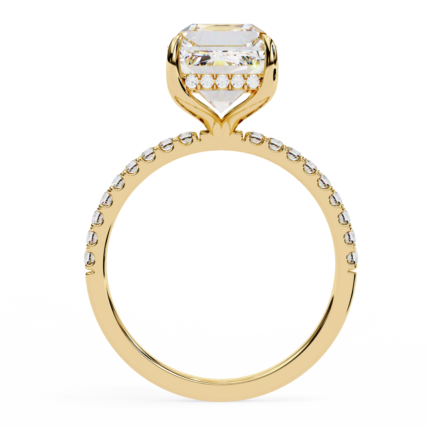 The Empress Emerald-Cut Diamond Engagement Ring In Gold - 2.80 Ct