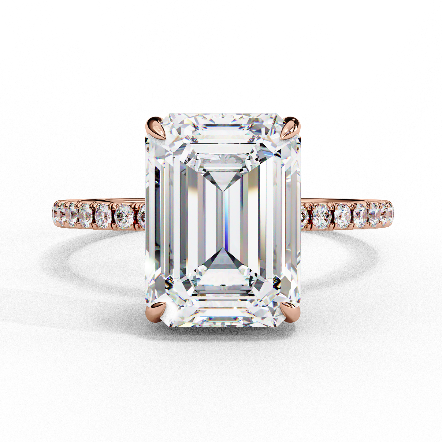 The Empress Emerald-Cut Diamond Engagement Ring In Gold - 2.80 Ct
