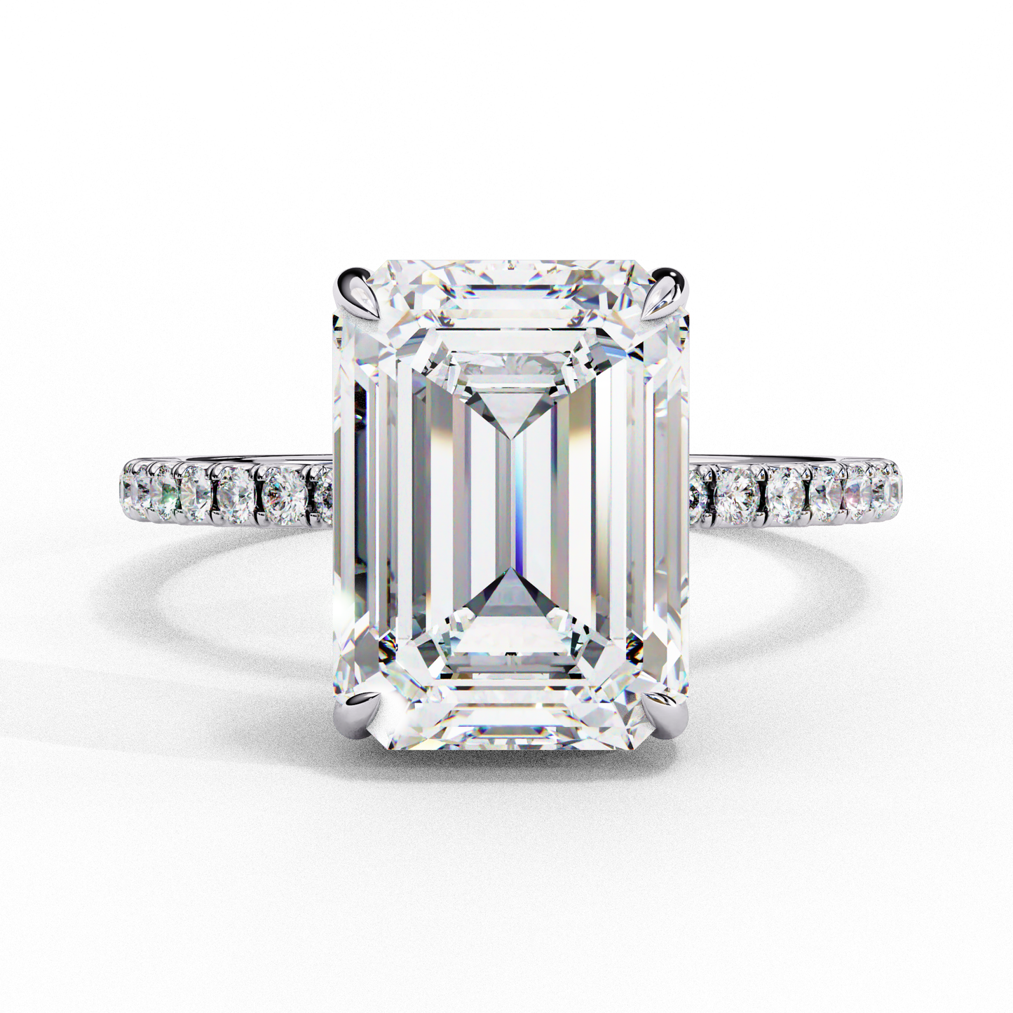 The Empress Emerald-Cut Diamond Engagement Ring In Gold - 2.80 Ct